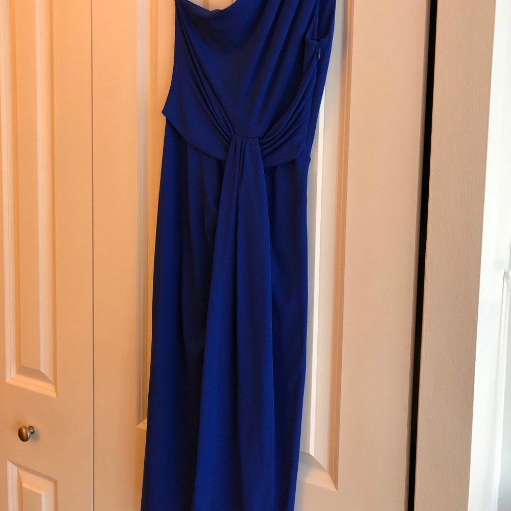 Michael Kors Collection Cobalt 1 Shoulder Dress 4
